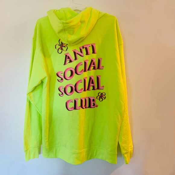 NWT ASSC Anti Social Social Club Yellow Coral Crush Zip Up Hoodie - Picture 1 of 10